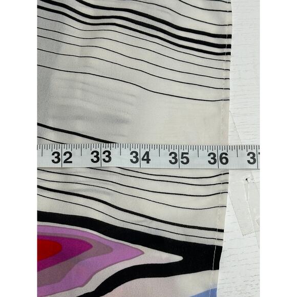 Rachel Rachel Roy Rainbow Stripe Midi Dress One Shoulder White Red Beach 1X - Picture 7 of 8